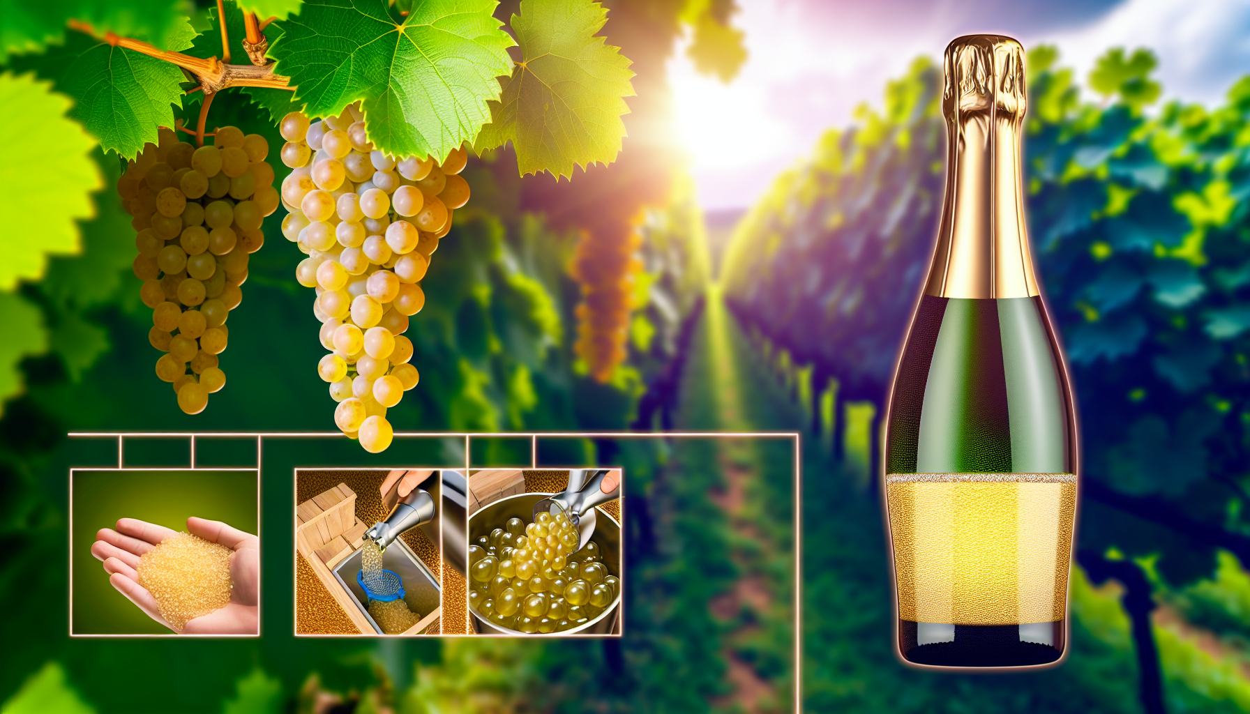 Étapes du processus de fabrication du Champagne Processus de la vigne à la bouteille de Champagne.