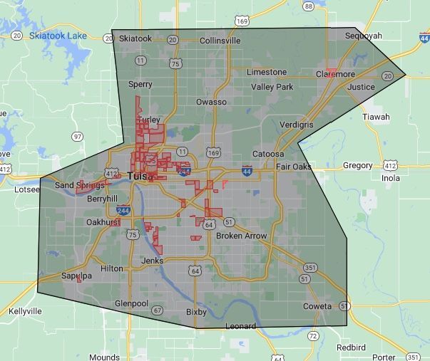 Tulsa Service Area Map