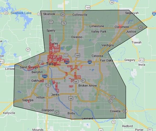 Tulsa Service Area Map