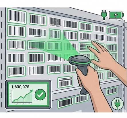 High-speed barcode scanning with ring scanner for efficient warehouse order picking and inventory accuracy