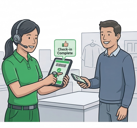 Hands-free scanning solution enabling fast check-in and data capture in warehouse operations