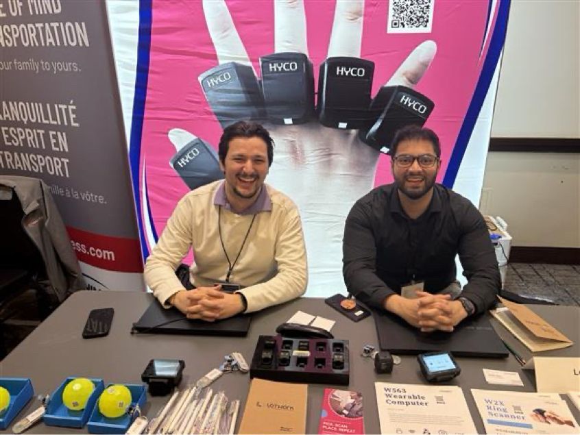 Lotwork team at LMD Toronto 2026 showcasing Hyco Ring Scanner, wearable solutions, and warehouse workflow technology