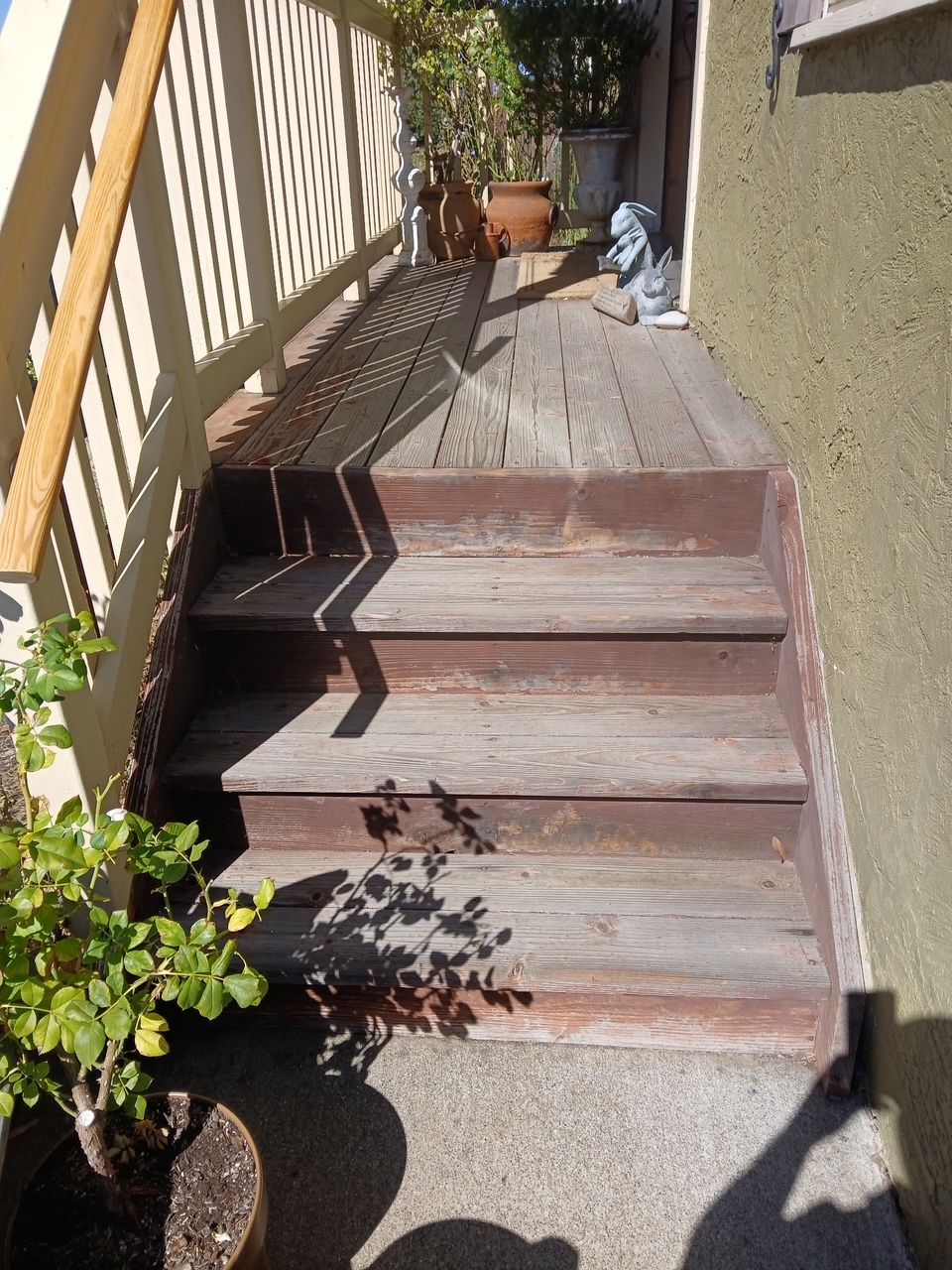 before picture of worn out deck