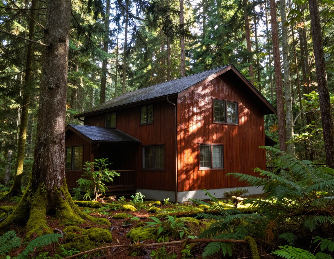 Wood-sided home surrounded by conifers in the Sudden Valley community.