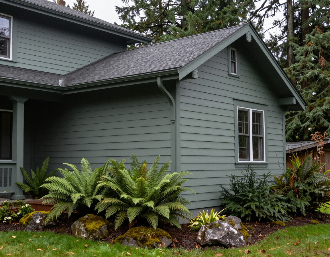 Craftsman home with fiber cement lap siding in a Bellingham neighborhood.