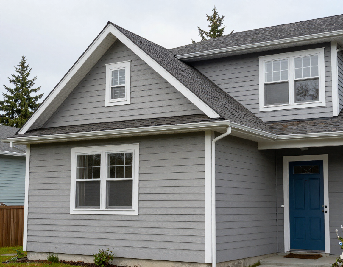 Freshly painted fiber cement siding on a Northwest home exterior