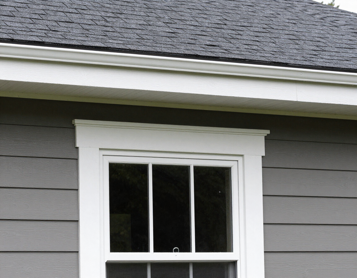 Freshly installed trim boards, fascia, and new siding panels on a Pacific Northwest home