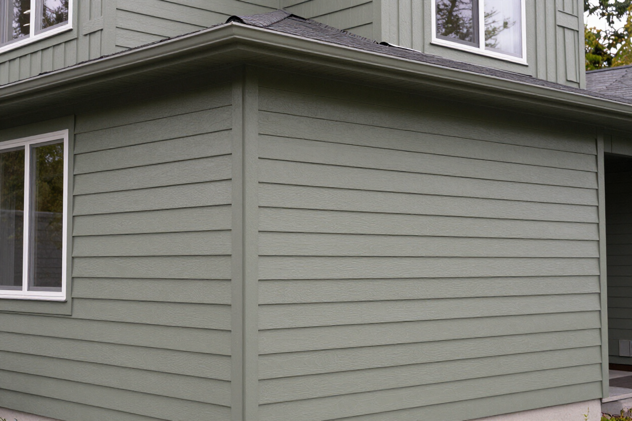 Home with fiber cement lap siding