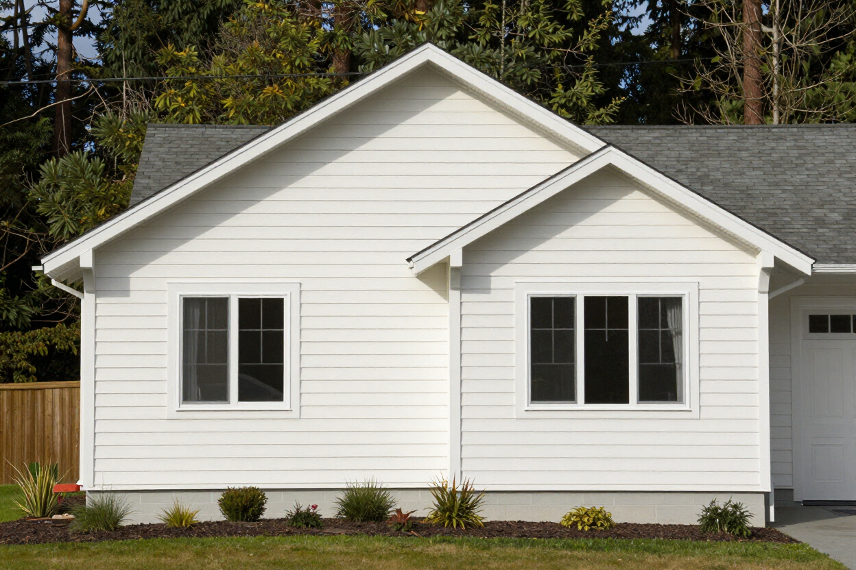 Home with white vinyl siding