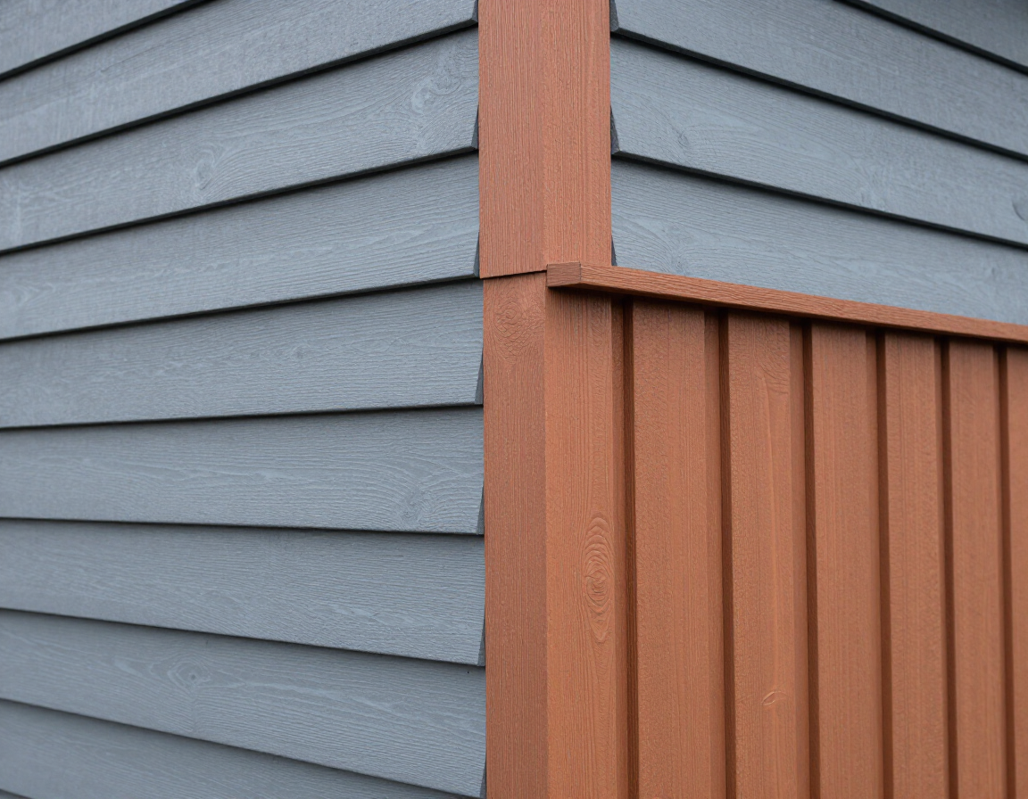 Horizontal lap siding and vertical board-and-batten accent panel on a Northwest residential exterior.