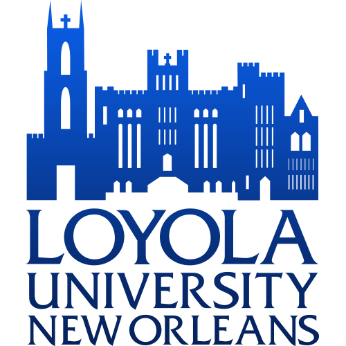 A blue logo for loyola university new orleans