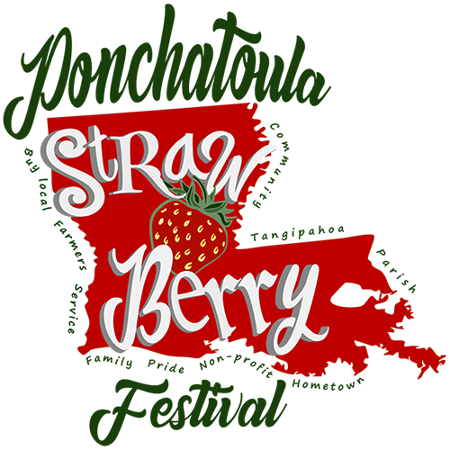 A logo for the ponchatoula strawberry festival