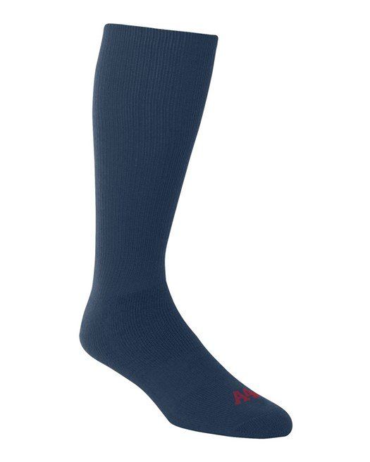 Navy blue athletic sock.