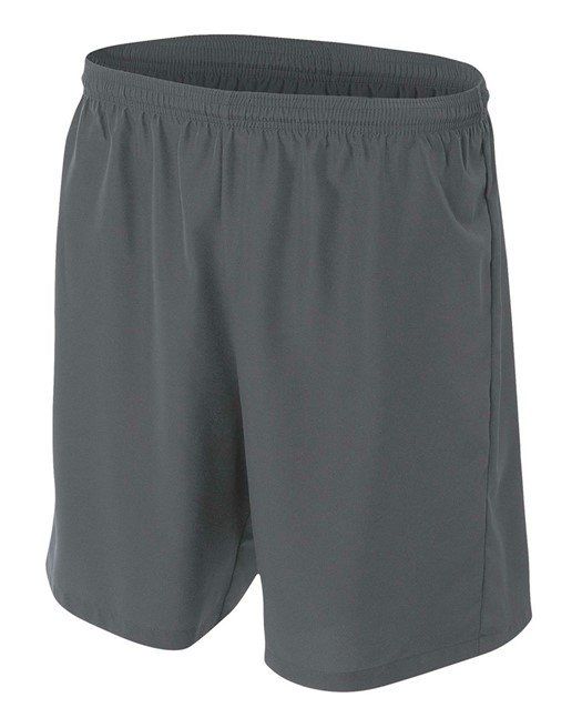 Gray athletic shorts with an elastic waistband.