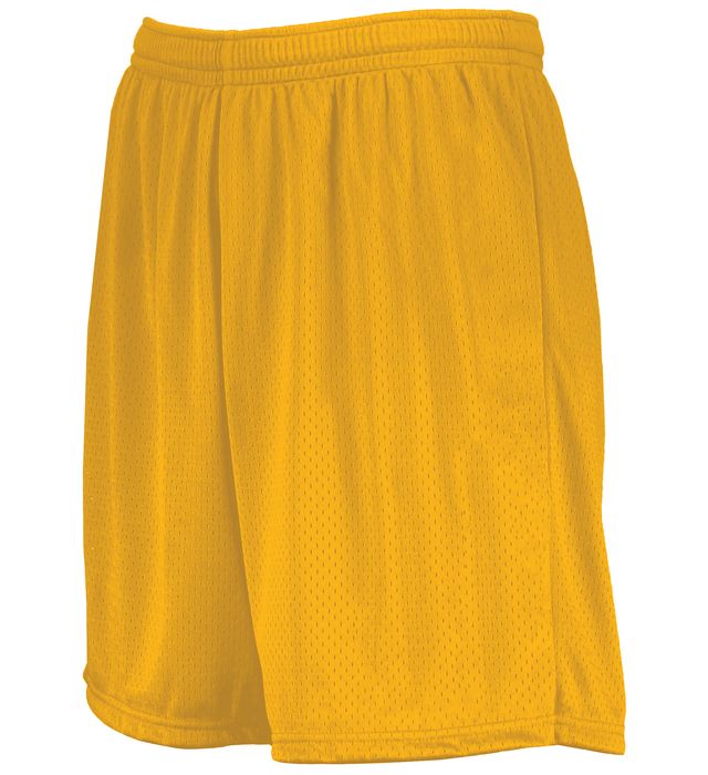 Yellow mesh athletic shorts.