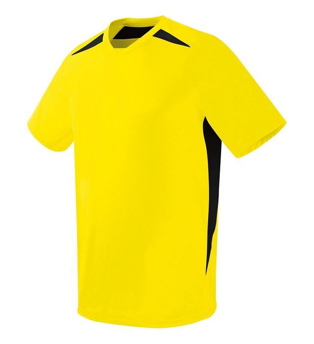 Yellow and black athletic shirt.