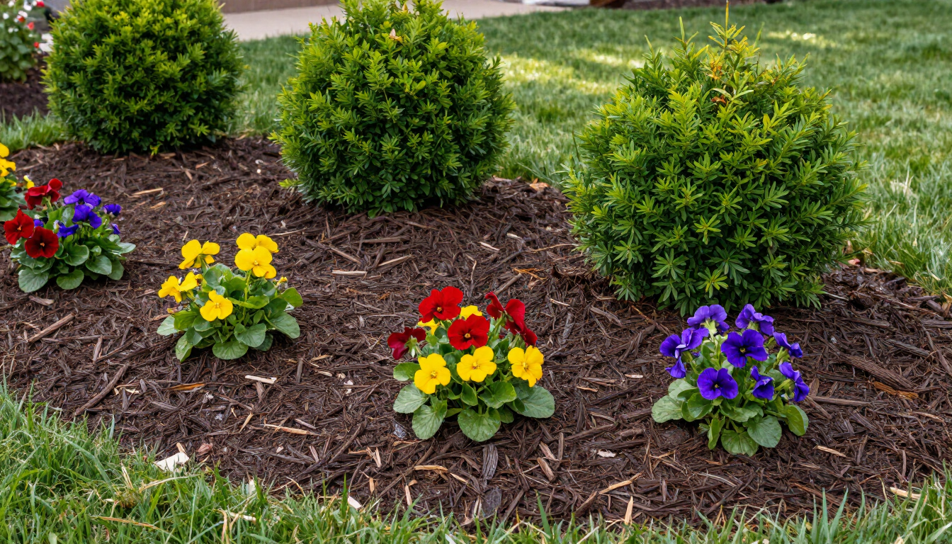 Clean and maintained flower beds