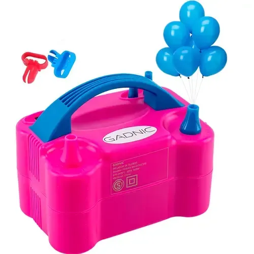 Inflador De Globos Electrico 600W Doble Pico Automatico Adaptadores Para Decoracion
