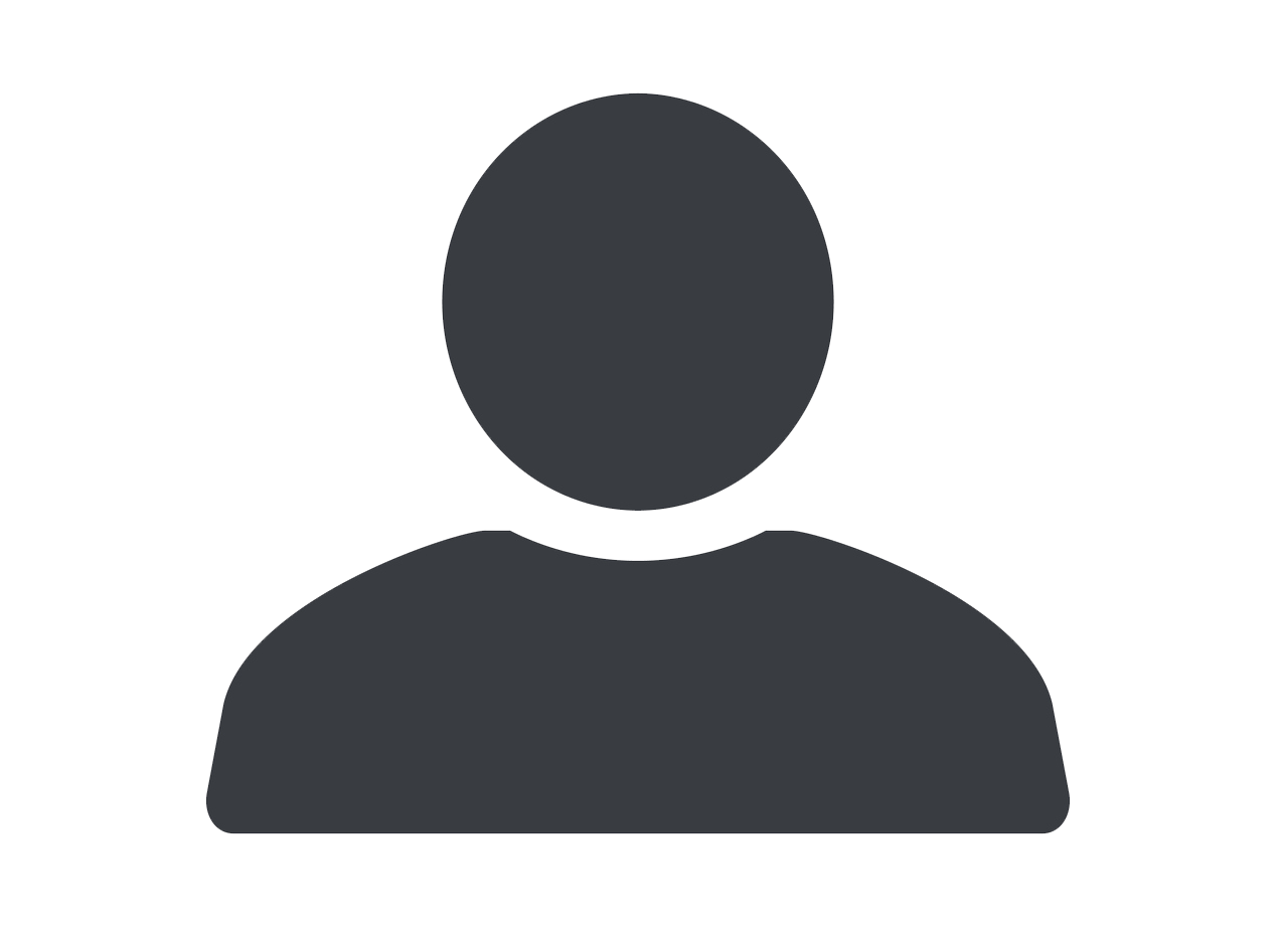 A simple dark gray icon of a human head and shoulders silhouette.