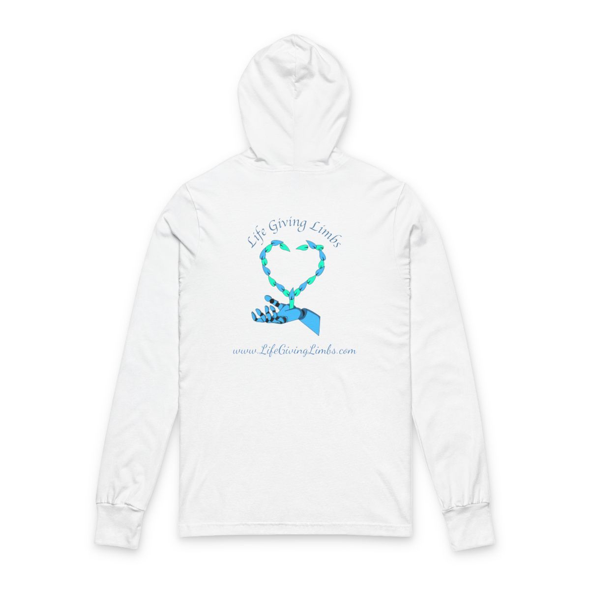 White hoodie with a robotic arm and