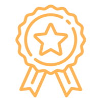 Un dibujo lineal de una cinta con una estrella en el centro.