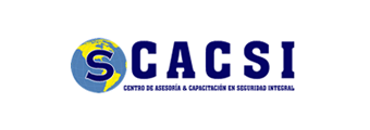 Un logo de Cacsi con un globo terráqueo en el medio.