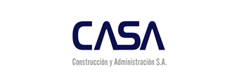 Un logotipo de Casa azul y blanco sobre un fondo blanco.