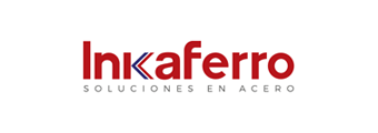 Un logotipo rojo y blanco para Inkaferro sobre un fondo blanco.