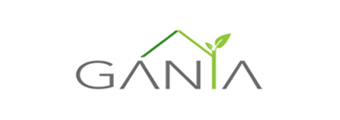 Un logo de Ganja con una planta creciendo.