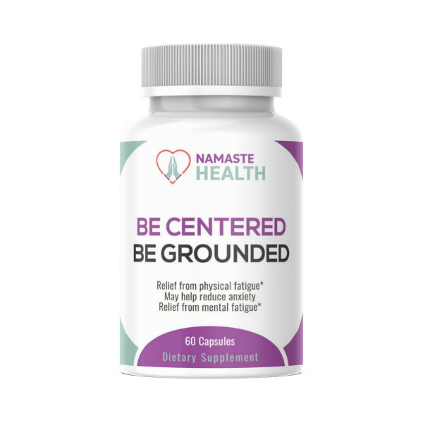 Namaste Health “Be Centered Be Grounded” 60-capsule dietary supplement bottle