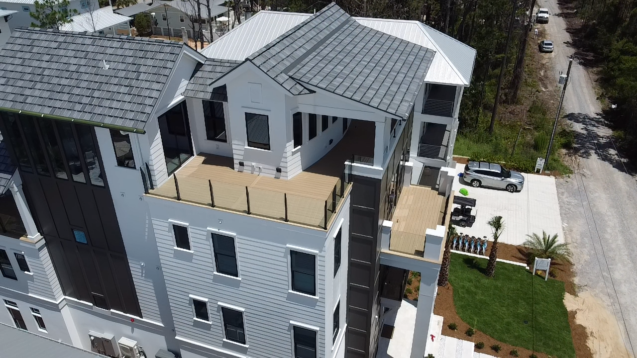 Commercial slate roof installation in Panama City Beach, FL