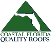 Coastal Florida Quality Roofs logo with green roof-shaped triangle and Florida silhouette
