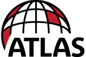 ATLAS logo with a black-and-red globe above bold black text
