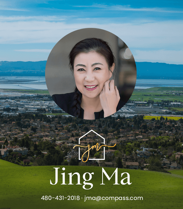 A picture of a woman with the name jing ma on it