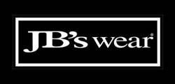JB’s wear logo in white text on a black background with a thin white border