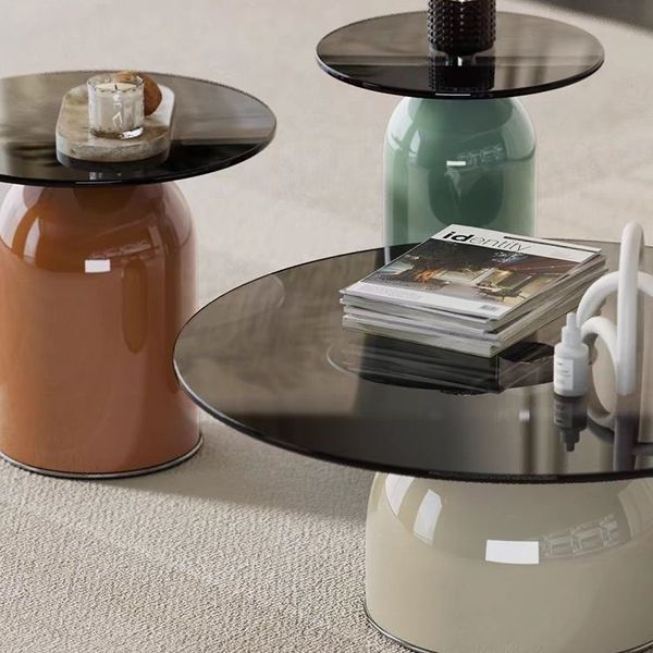 Sculptural coloured accent tables
