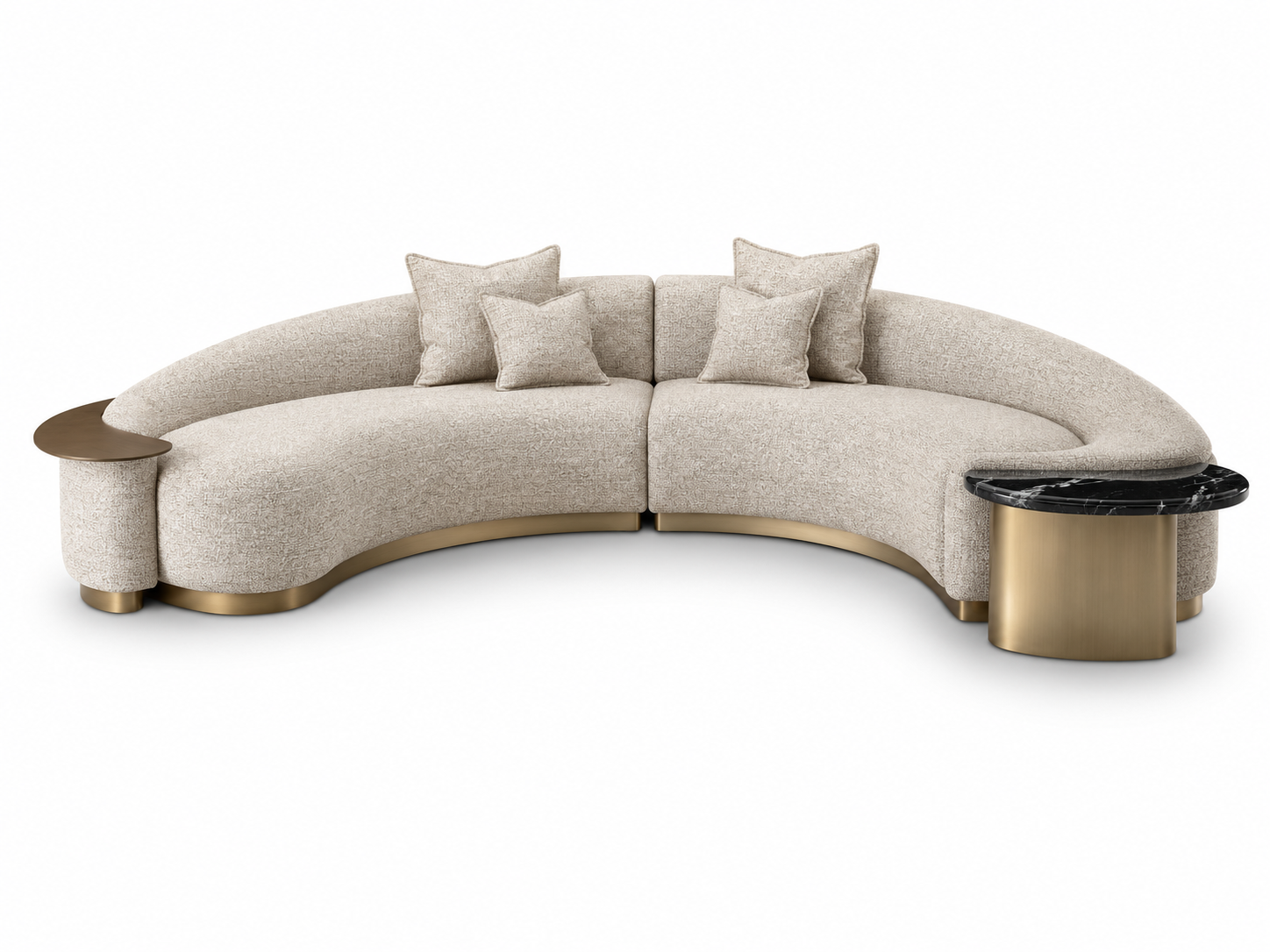 Curved URBANCHIC sofa with coordinated side tables