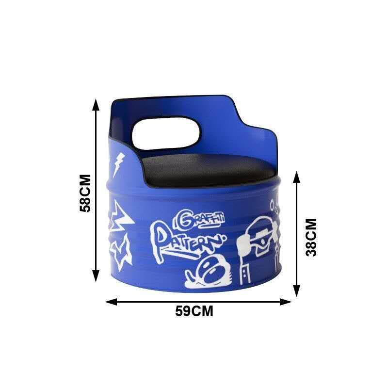 Graffiti barrel chair · blue
