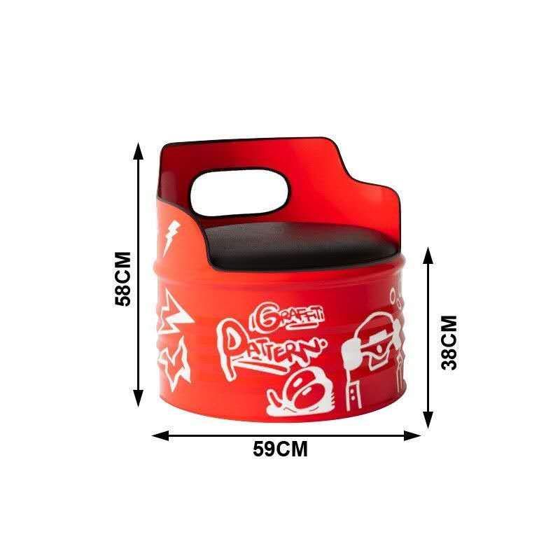 Graffiti barrel chair · red