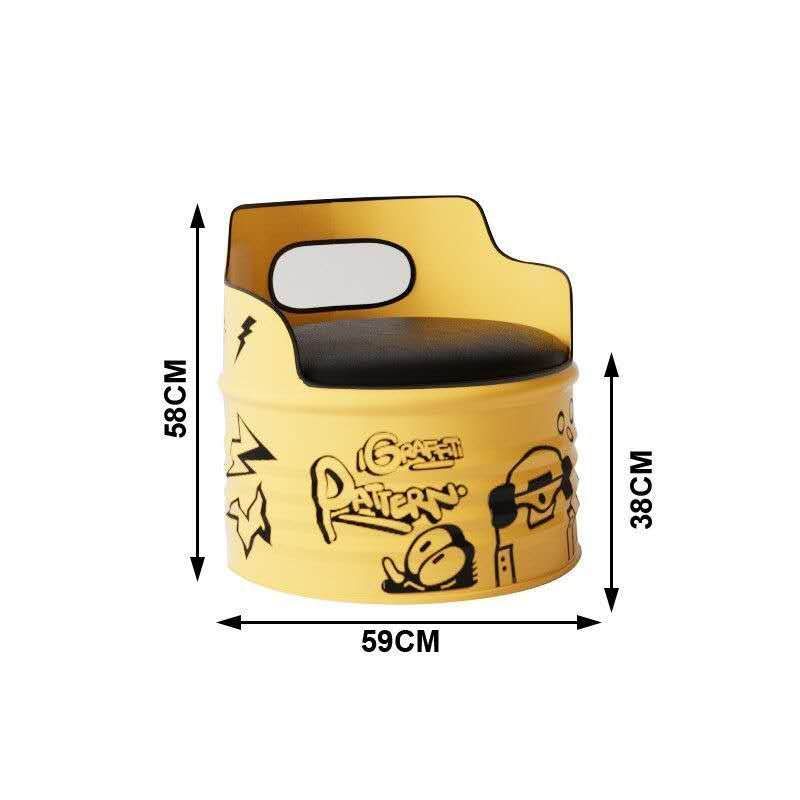 Graffiti barrel chair · yellow