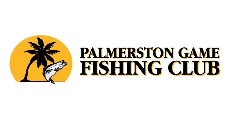 Palmerton Game Fishing Club logo with palm tree, fish, and bold black text on yellow circle