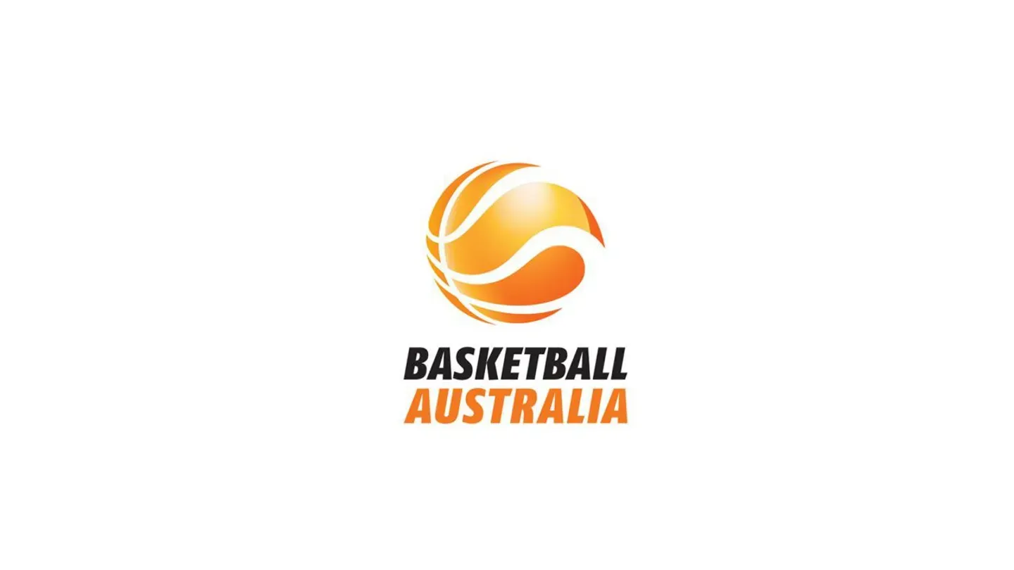 Basketball Australia logo with orange basketball and text on white background