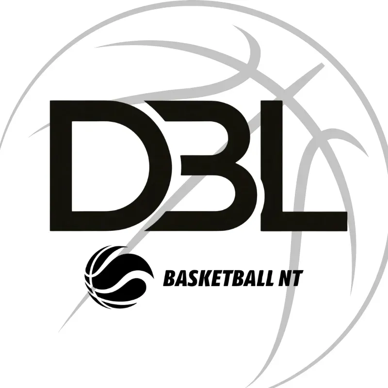DBL Basketball NT logo with stylized black lettering and a basketball icon on a light gray background