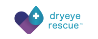 The dryeye rescue logo has a heart and a cross on it.