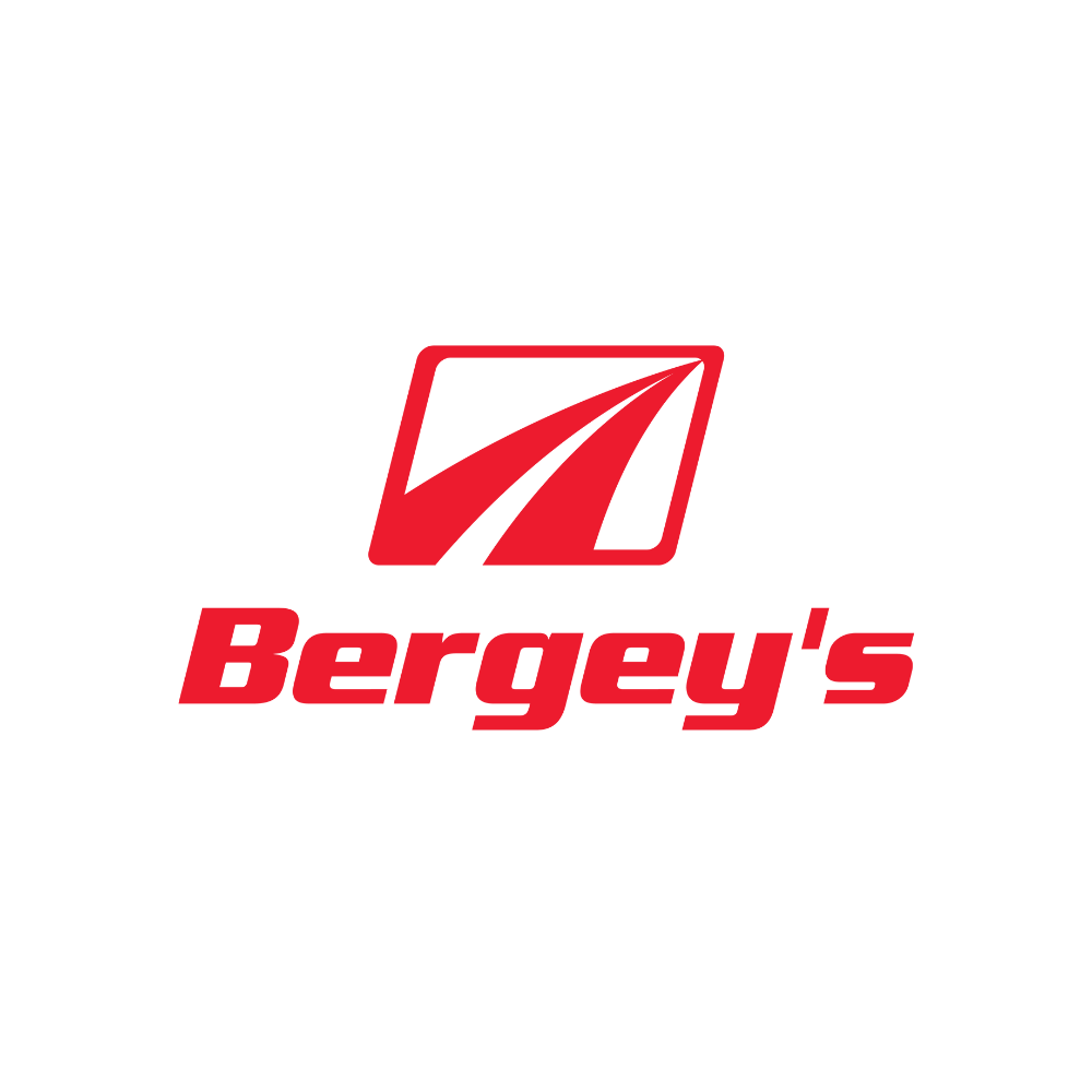 Bergey's logo. Red text 