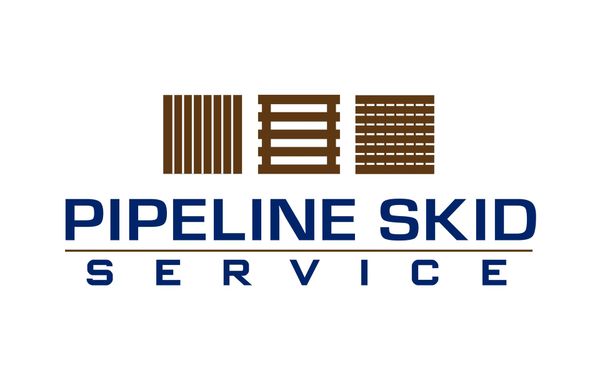 Pipeline Skid Service logo with brown industrial bars above blue text