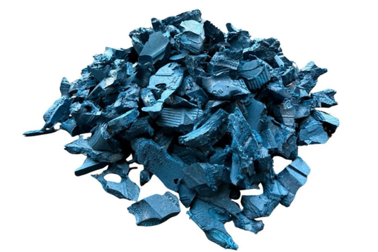 Blue rubber mulch