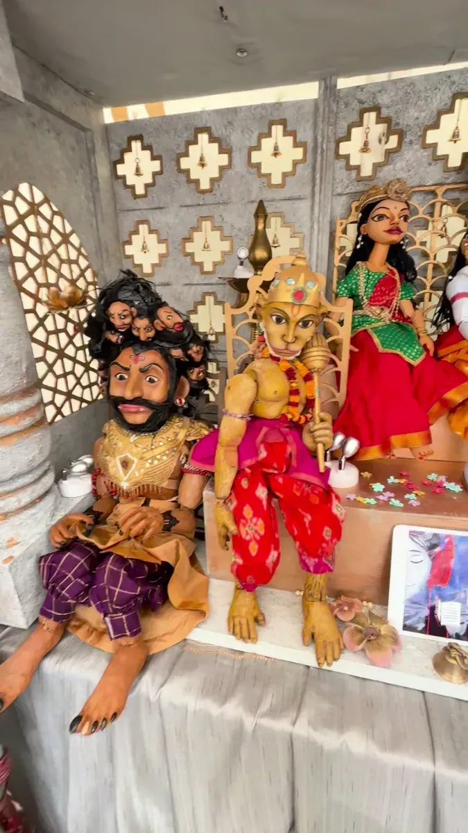 Ramayana puppets of Ravana, Hanuman and Sita