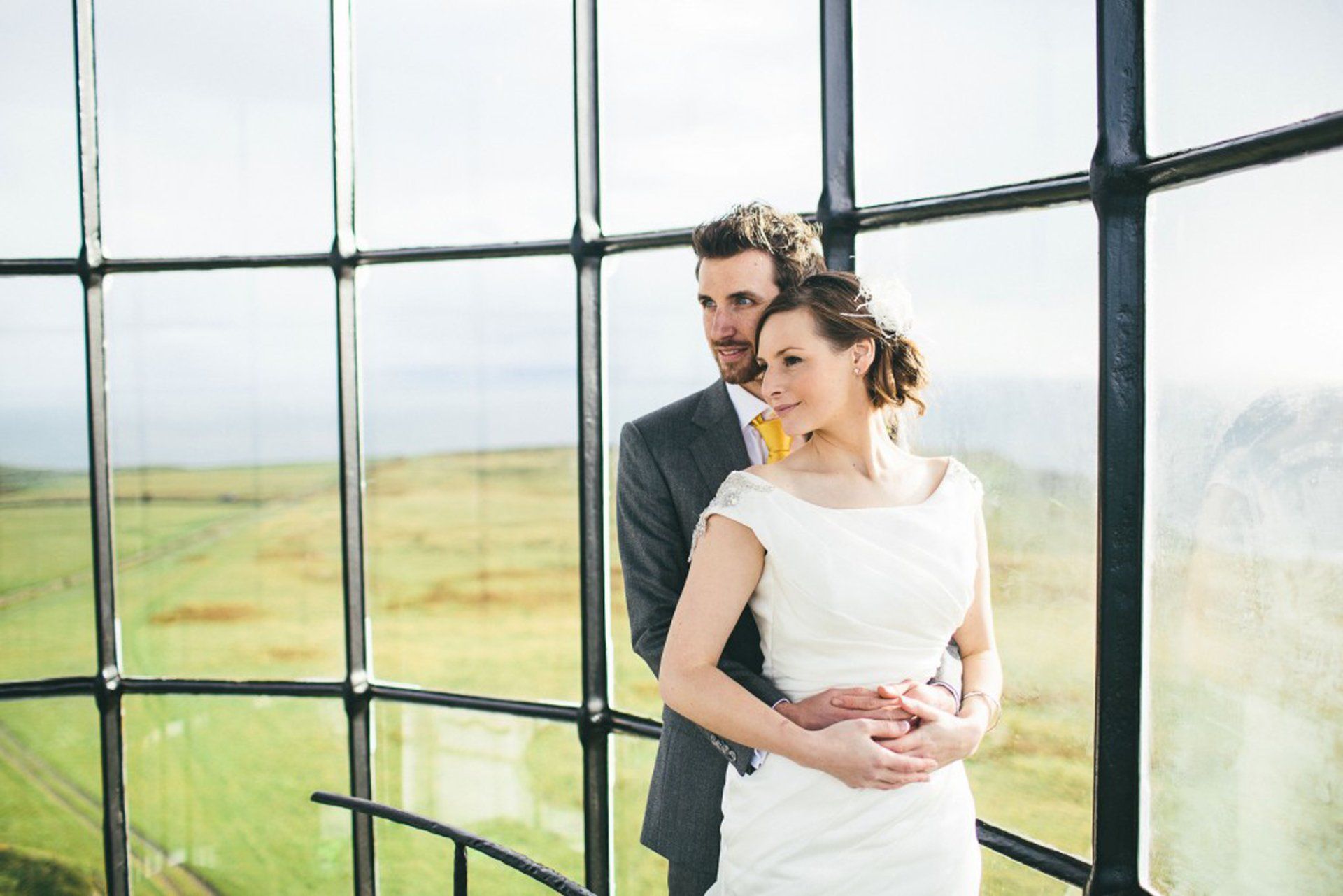 Bespoke Wedding Dress Lighthouse Lundy Island Yellow Shoes
