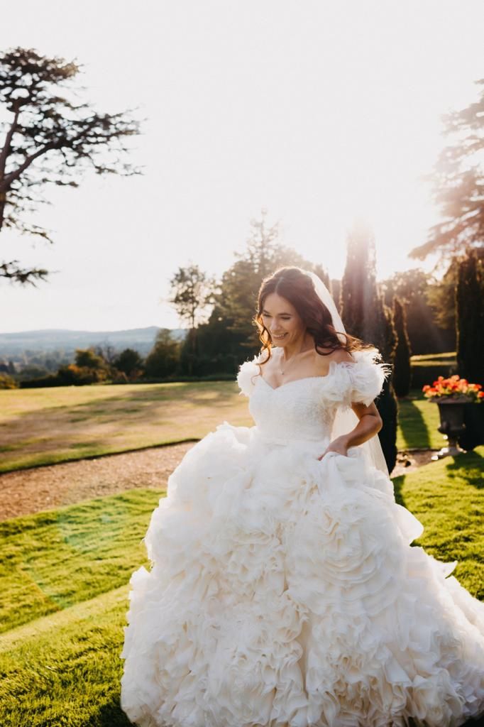 Lace Embellished Bespoke Wedding Dress